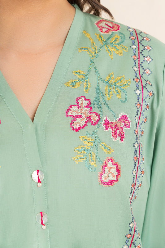 EMBROIDERED LAWN SHIRT (PRET)