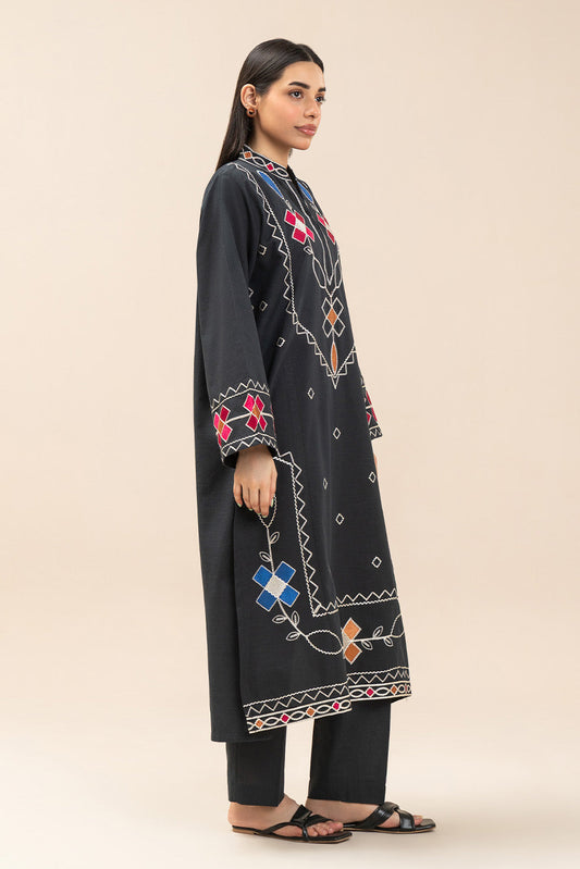 2 PIECE EMBROIDERED SLUB SUIT (PRET)