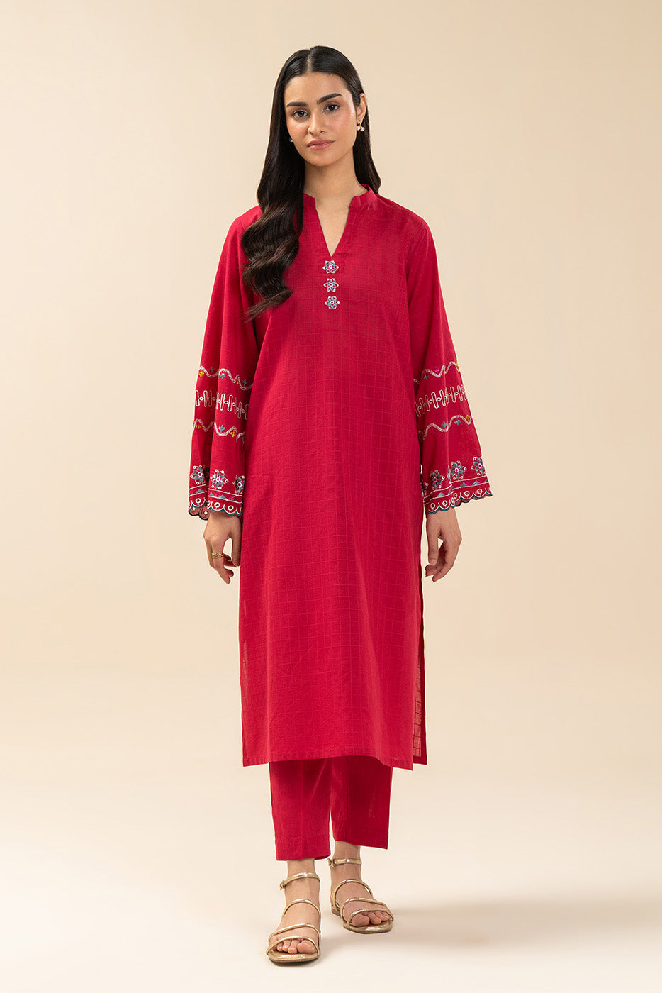 2 PIECE EMBROIDERED DORIA SUIT (PRET)