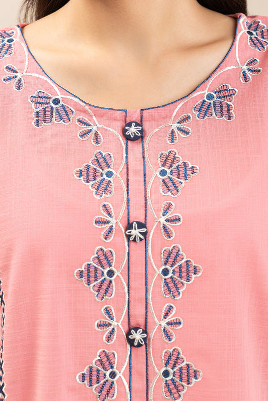2 PIECE EMBROIDERED TWO WAY SLUB SUIT (PRET)