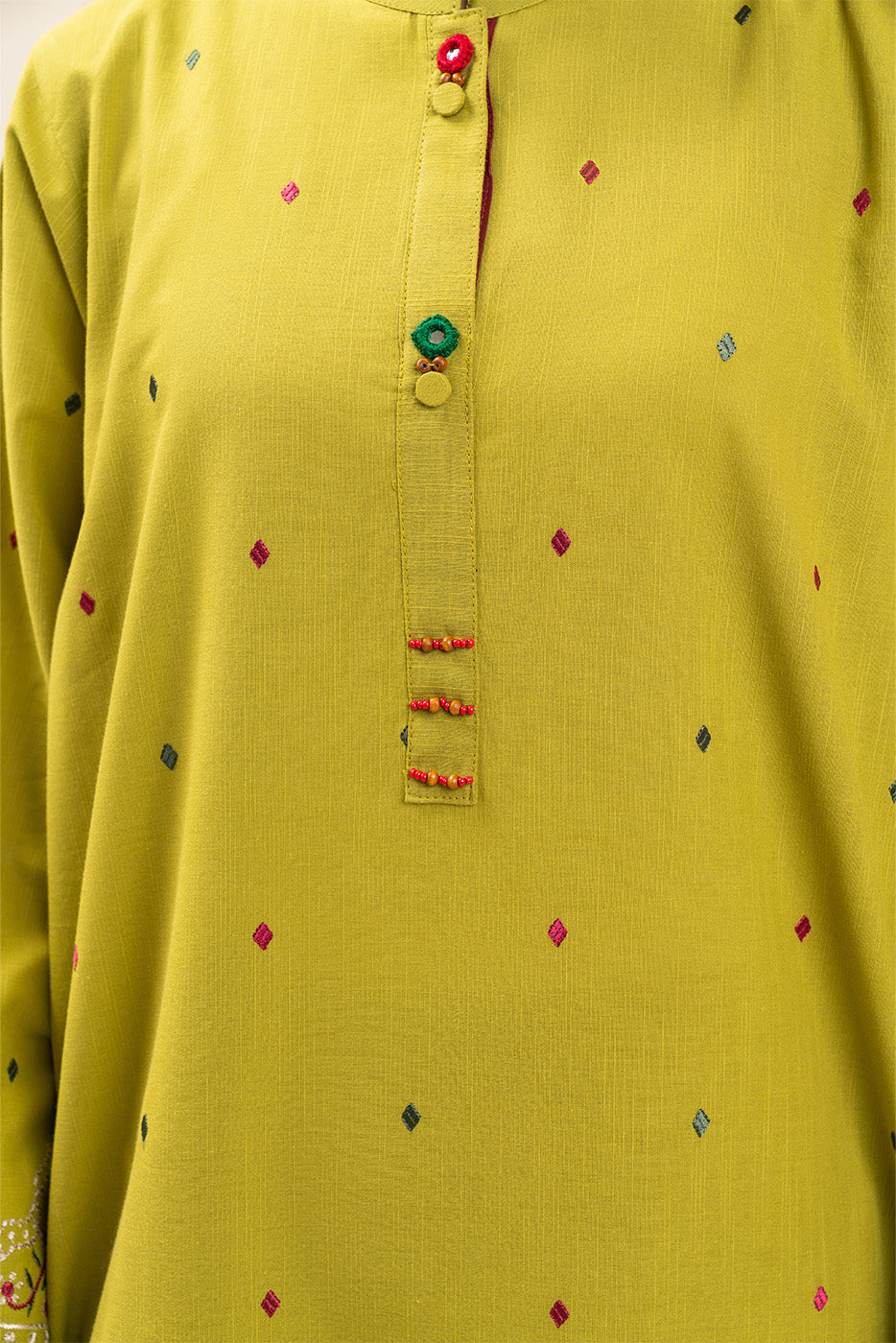 2 PIECE EMBROIDERED SLUB SUIT (PRET)