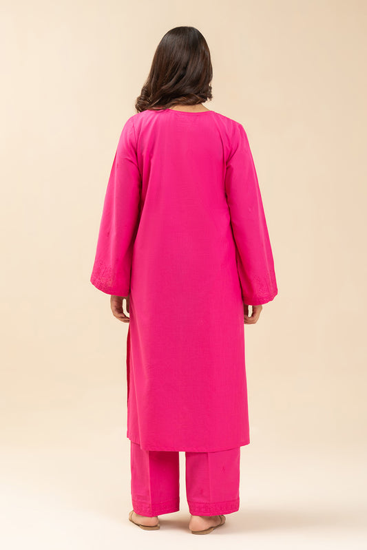 2 PIECE EMBROIDERED SLUB SUIT (PRET)