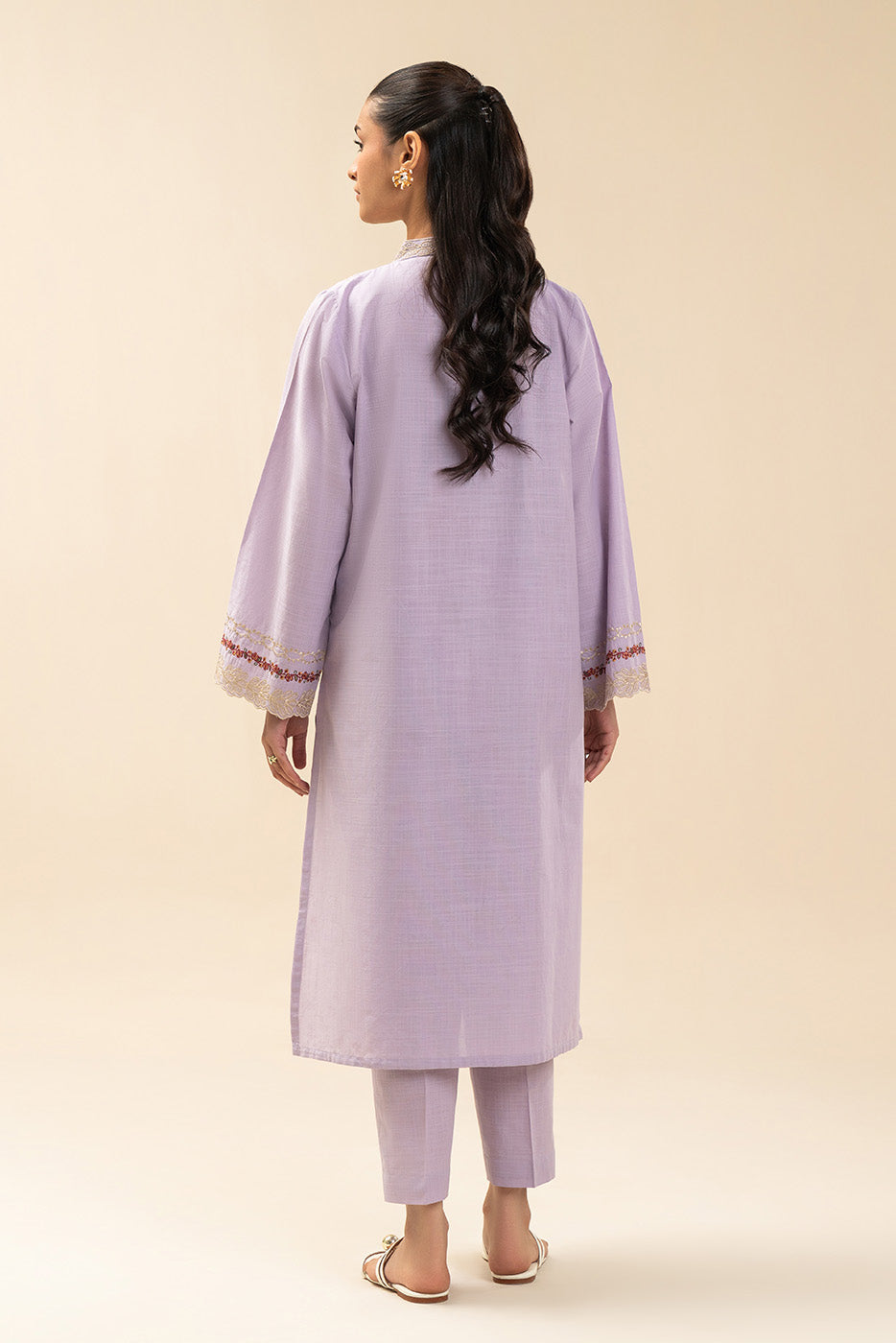 2 PIECE EMBROIDERED TWO WAY SLUB SUIT (PRET)