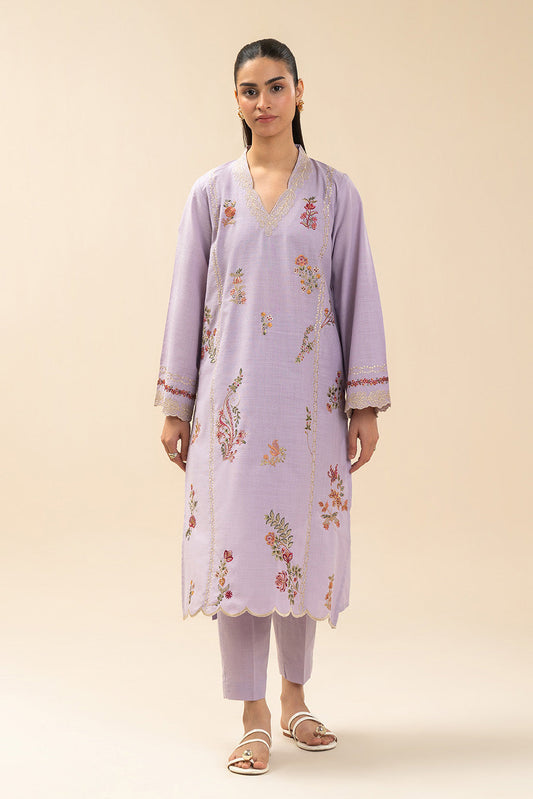 2 PIECE EMBROIDERED TWO WAY SLUB SUIT (PRET)
