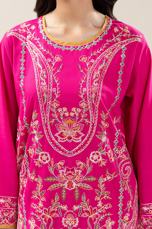 2 PIECE EMBROIDERED TWO WAY SLUB SUIT (PRET)