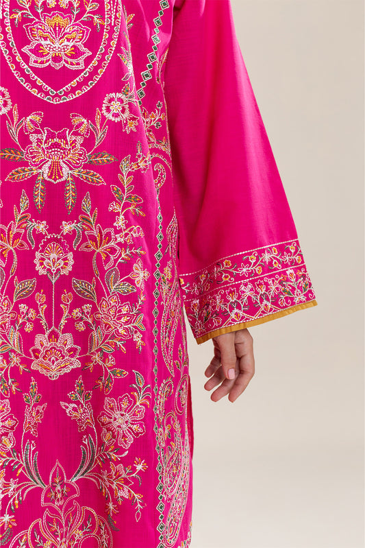 2 PIECE EMBROIDERED TWO WAY SLUB SUIT (PRET)