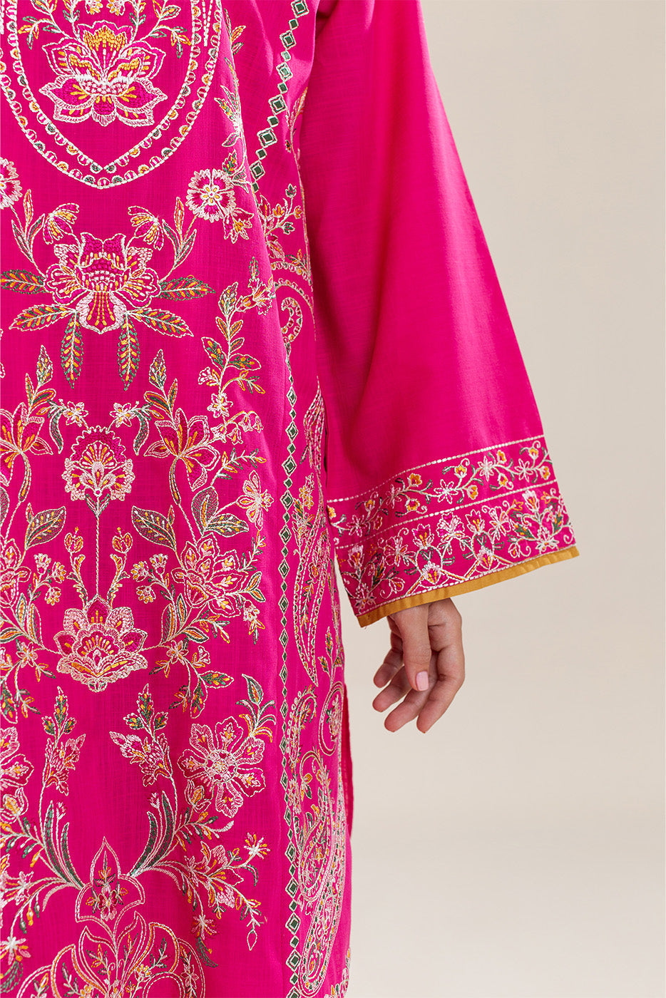 2 PIECE EMBROIDERED TWO WAY SLUB SUIT (PRET)