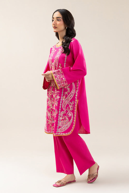 2 PIECE EMBROIDERED TWO WAY SLUB SUIT (PRET)