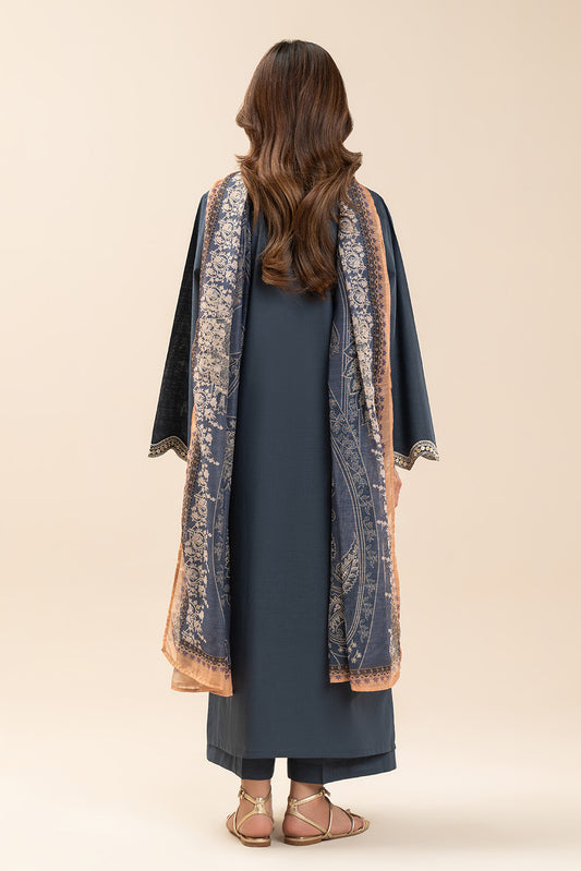 2 PIECE EMBROIDERED TWO WAY SLUB SUIT (PRET)