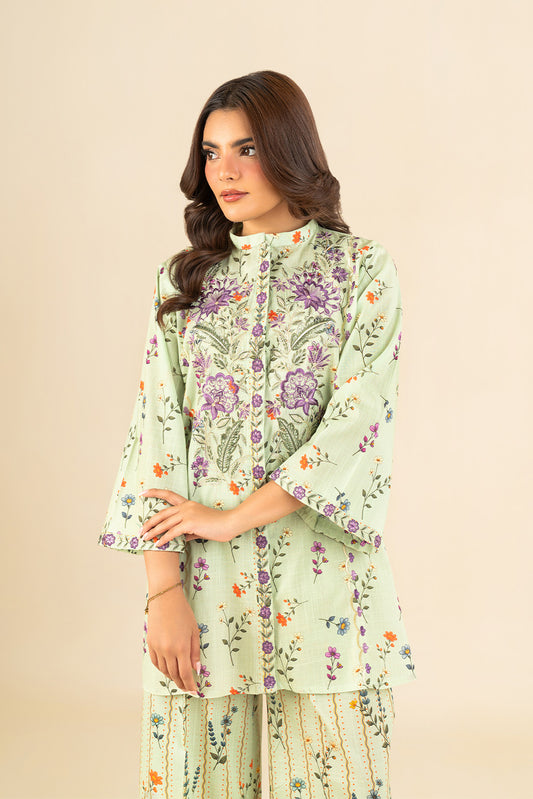 2 PIECE PRINTED TWO WAY SLUB SUIT (PRET)