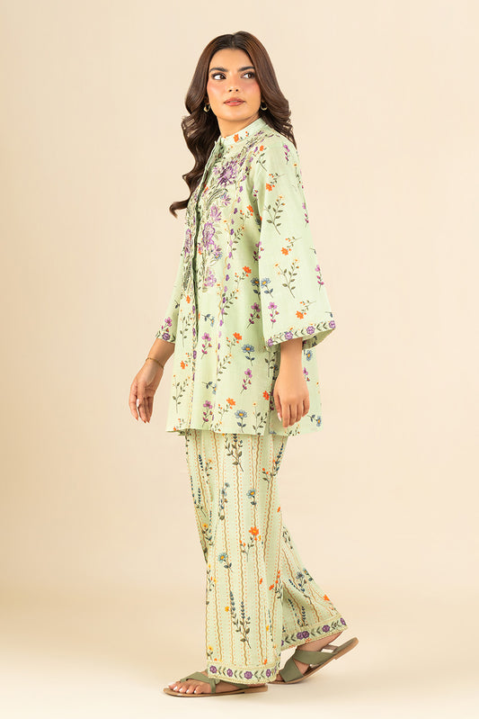 2 PIECE PRINTED TWO WAY SLUB SUIT (PRET)