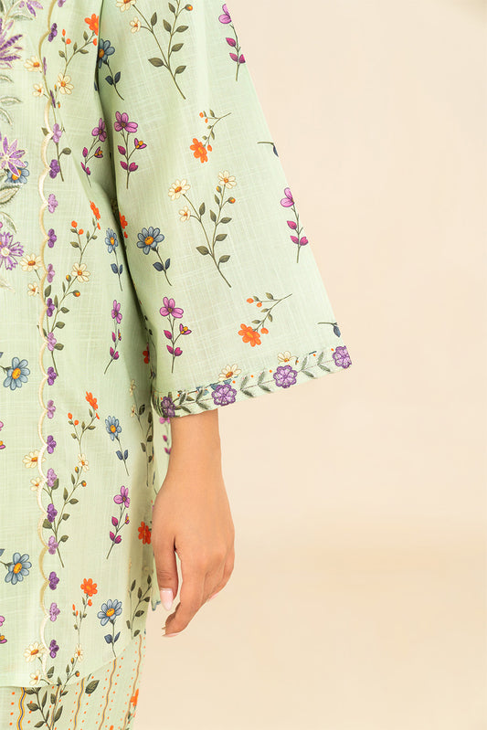 2 PIECE PRINTED TWO WAY SLUB SUIT (PRET)