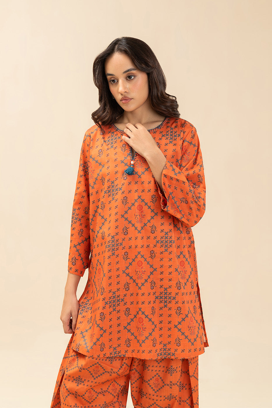 PRINTED TWO WAY SLUB SHIRT (PRET)