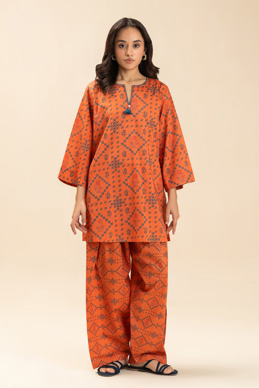 PRINTED TWO WAY SLUB SHIRT (PRET)