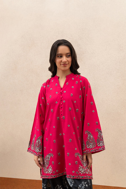 2 PIECE EMBROIDERED SLUB LAWN SUIT (FLOW)