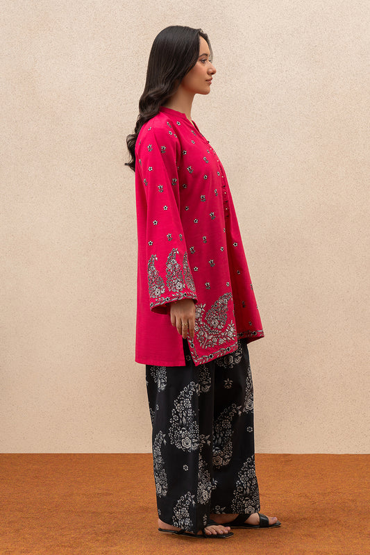 2 PIECE EMBROIDERED SLUB LAWN SUIT (FLOW)