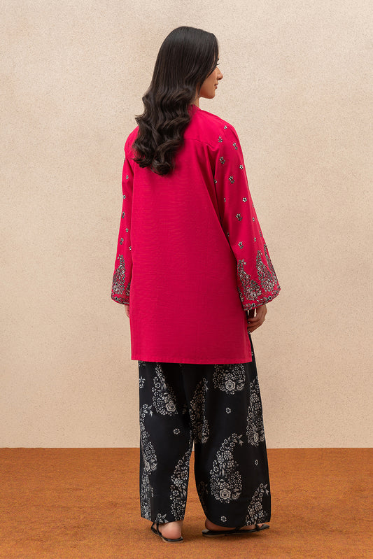 2 PIECE EMBROIDERED SLUB LAWN SUIT (FLOW)