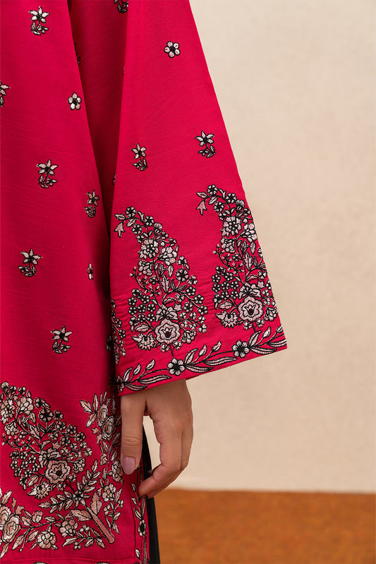 2 PIECE EMBROIDERED SLUB LAWN SUIT (FLOW)