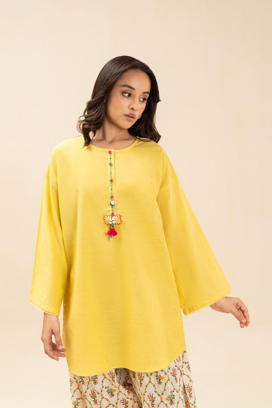 2 PIECE EMBROIDERED SLUB SUIT (FLOW)