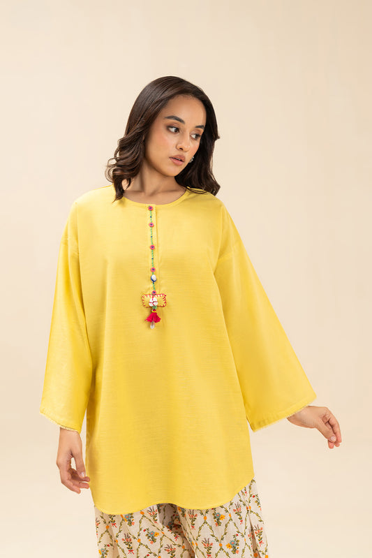 EMBROIDERED SLUB SHIRT (FLOW)