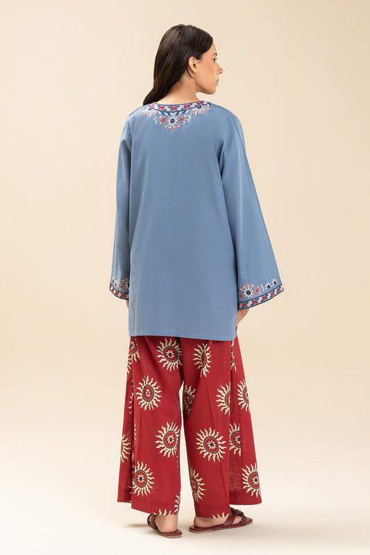 EMBROIDERED SLUB SHIRT (FLOW)