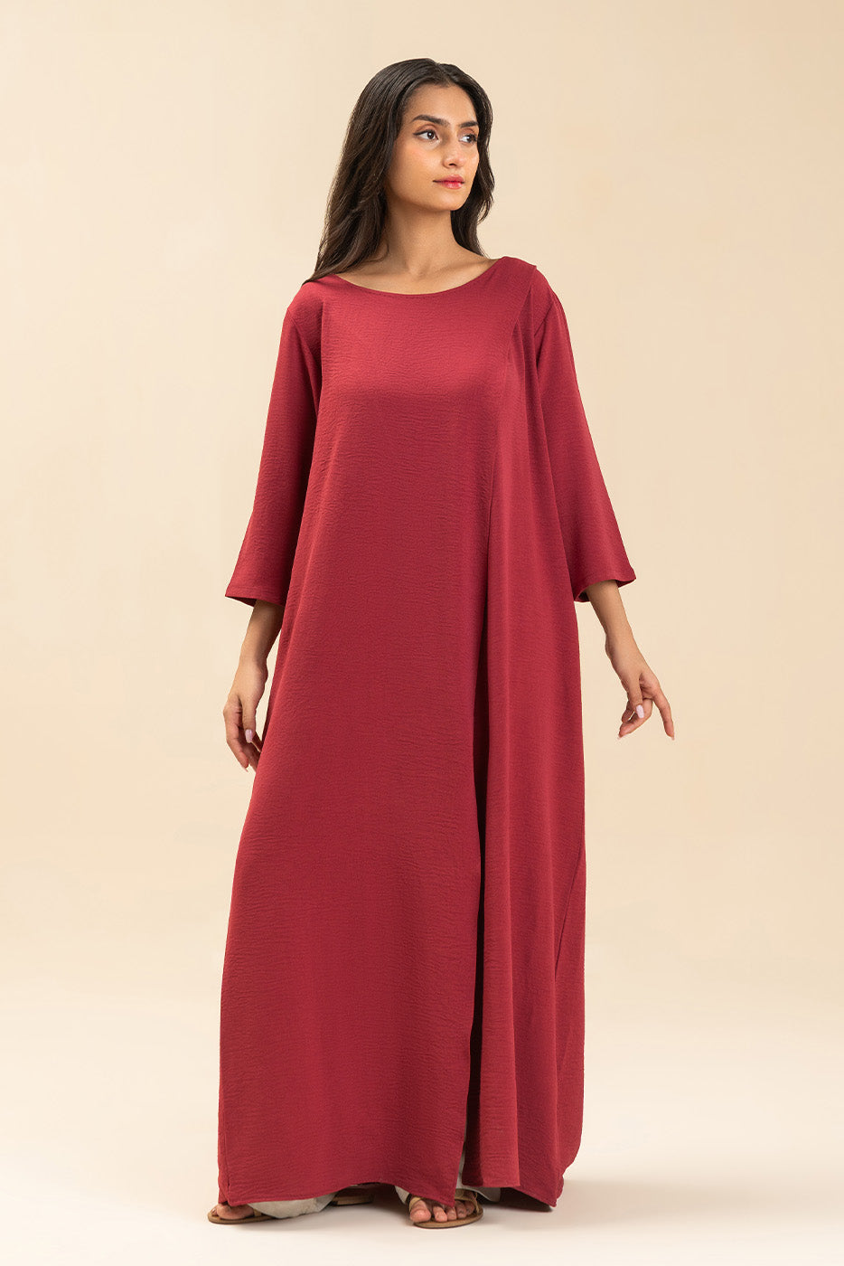 PRINTED POLY CREPE DRESS (FLOW)