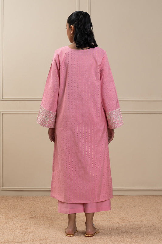2 PIECE EMBROIDERED TWO TONE ZARI SUIT (HIGH CASUAL)