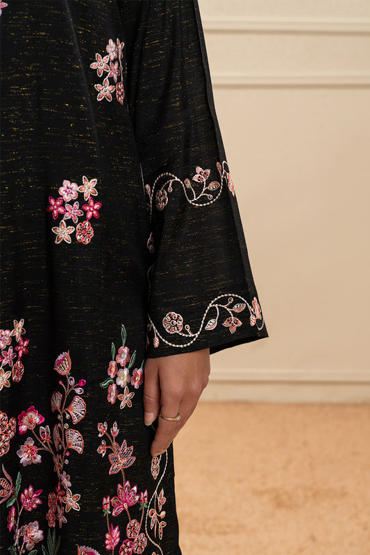 2 PIECE EMBROIDERED RAW SILK SUIT (PRET)