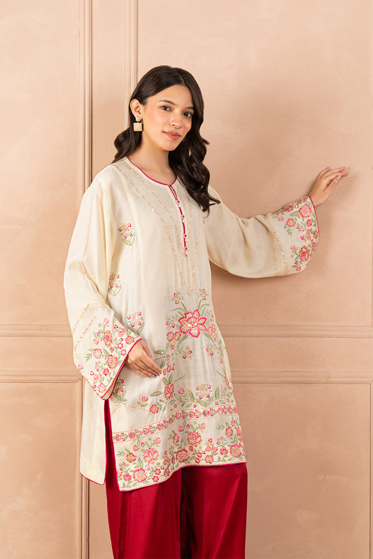 2 PIECE EMBROIDERED RAW SILK SUIT (LUXURY PRET)