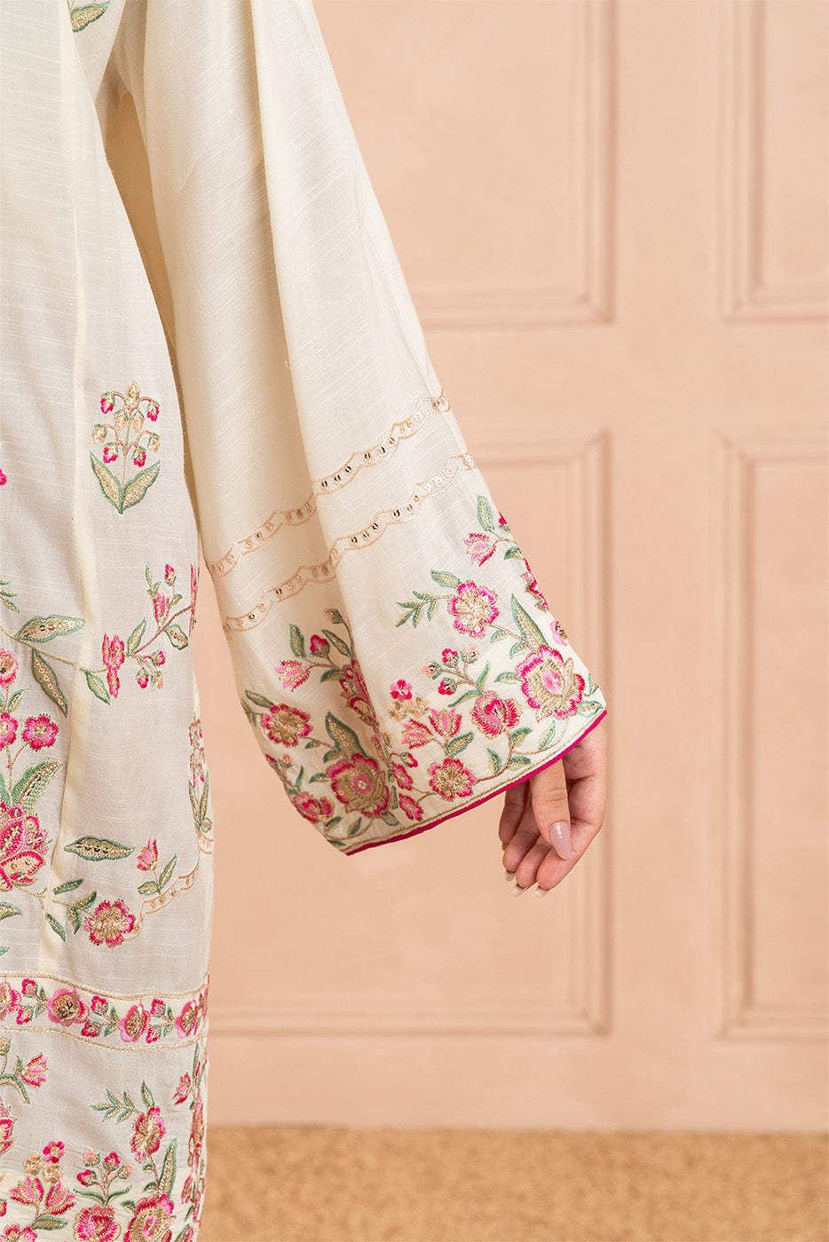 2 PIECE EMBROIDERED RAW SILK SUIT (LUXURY PRET)
