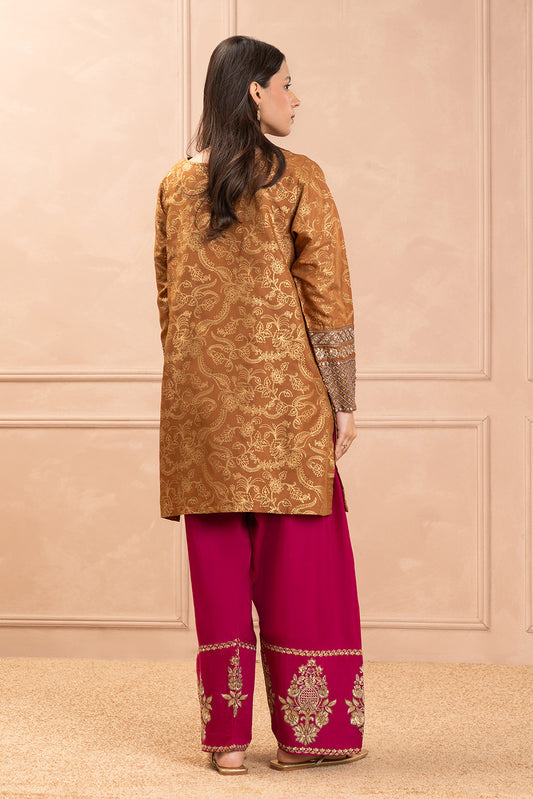 EMBROIDERED RAW SILK SHIRT (LUXURY PRET)