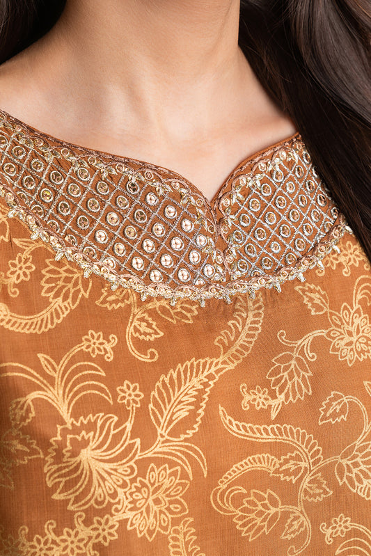 2 PIECE EMBROIDERED RAW SILK SUIT (LUXURY PRET)