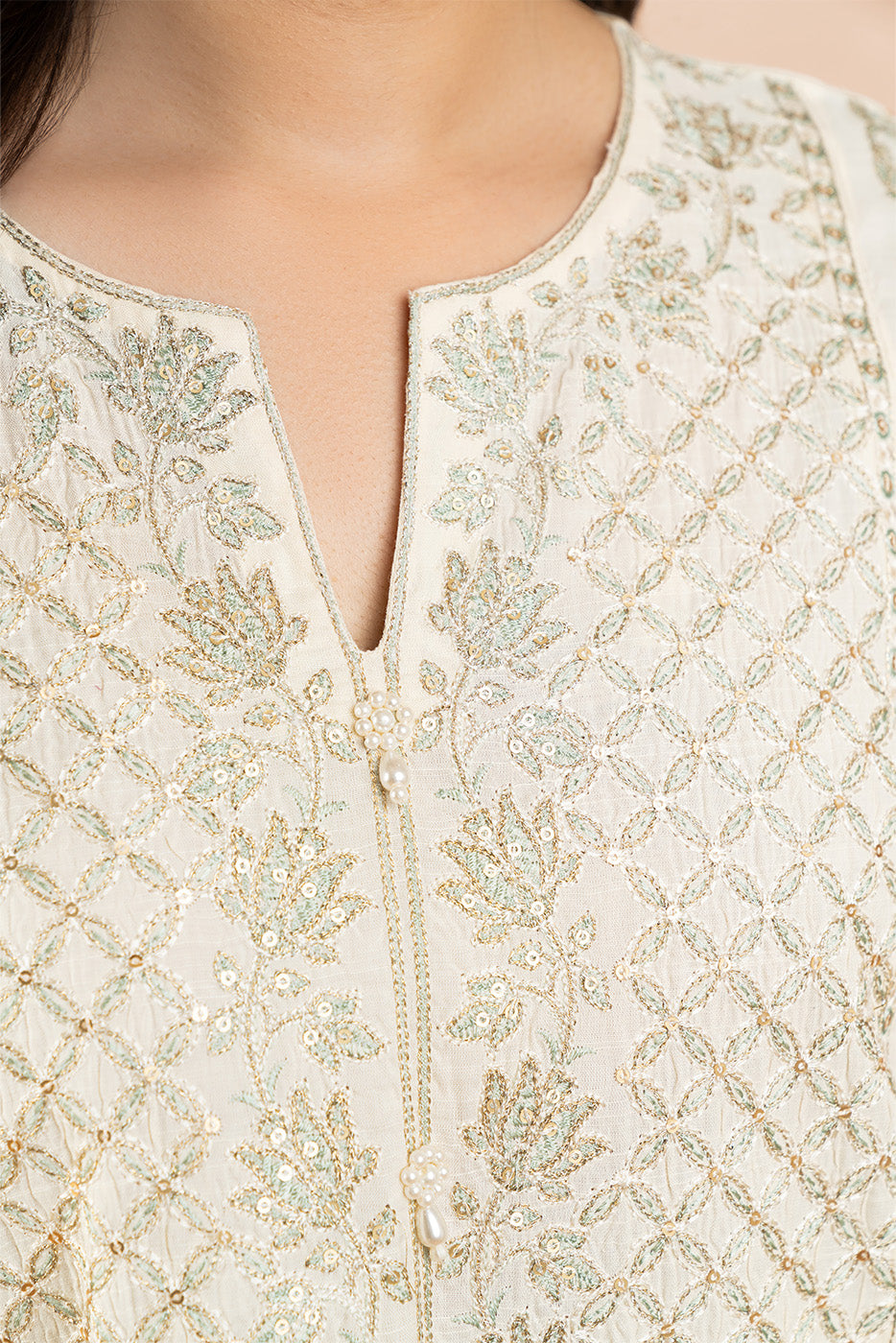 2 PIECE EMBROIDERED RAW SILK SUIT (LUXURY PRET)