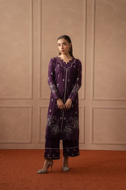 2 PIECE EMBROIDERED RAW SILK SUIT (LUXURY PRET)