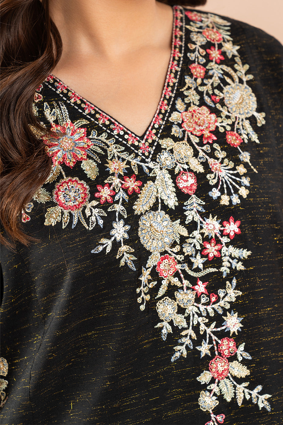 EMBROIDERED ZARI JACQUARD SHIRT (LUXURY PRET)
