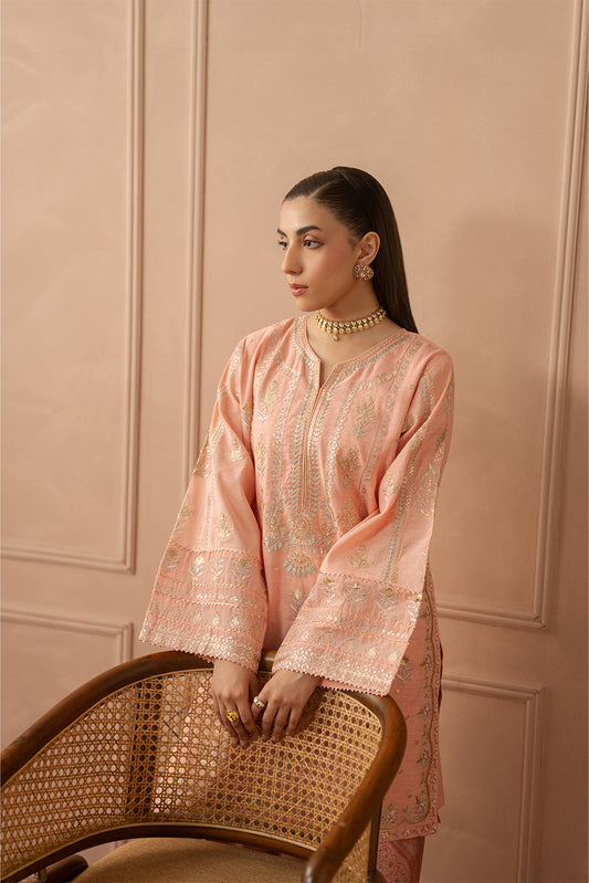 2 PIECE EMBROIDERED ZARI JACQUARD SUIT (LUXURY PRET)
