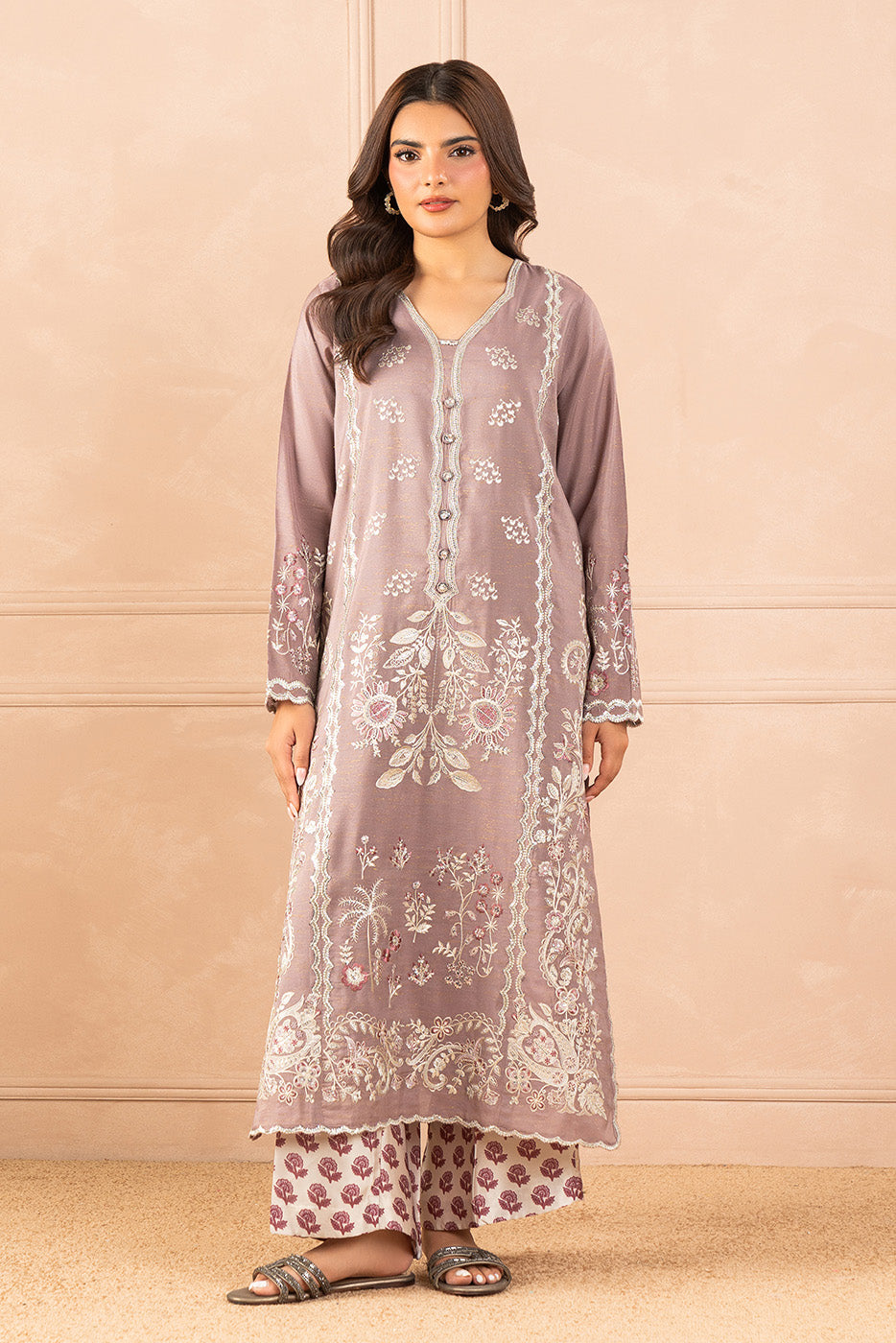 2 PIECE EMBROIDERED ZARI JACQUARD SUIT (LUXURY PRET)
