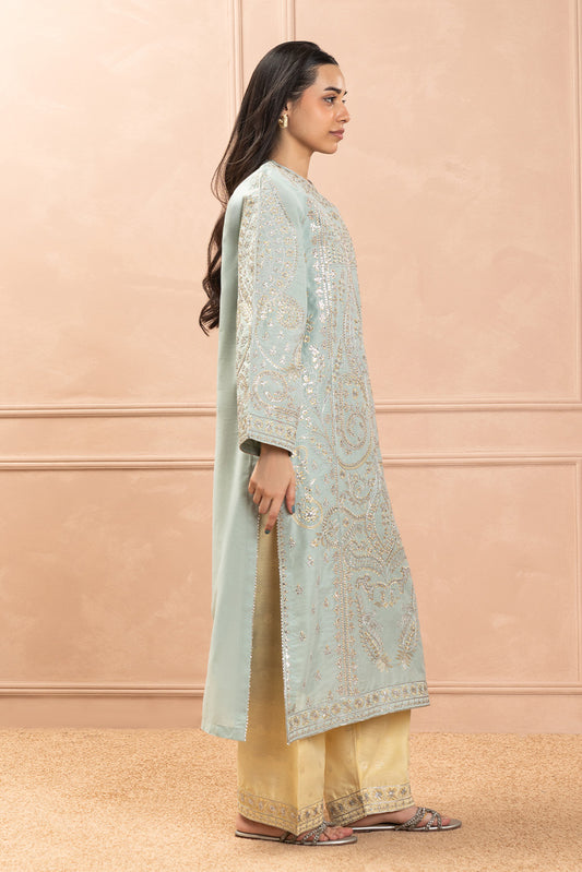 2 PIECE EMBROIDERED TWO TONE SUIT (LUXURY PRET)