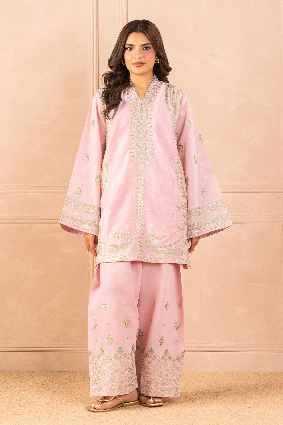 2 PIECE EMBROIDERED ZARI JACQUARD SUIT (LUXURY PRET)