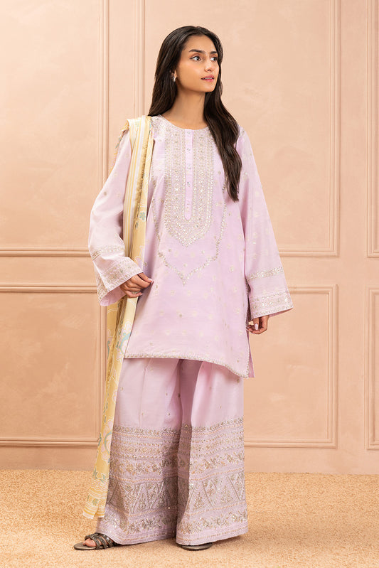 3 PIECE EMBROIDERED ZARI JACQUARD SUIT (LUXURY PRET)