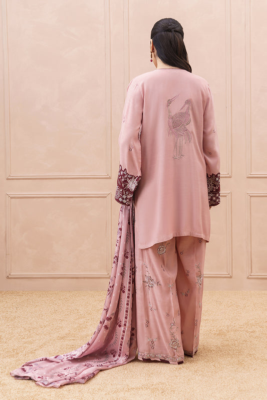 3 PIECE EMBROIDERED RAW SILK SUIT (LUXURY PRET)