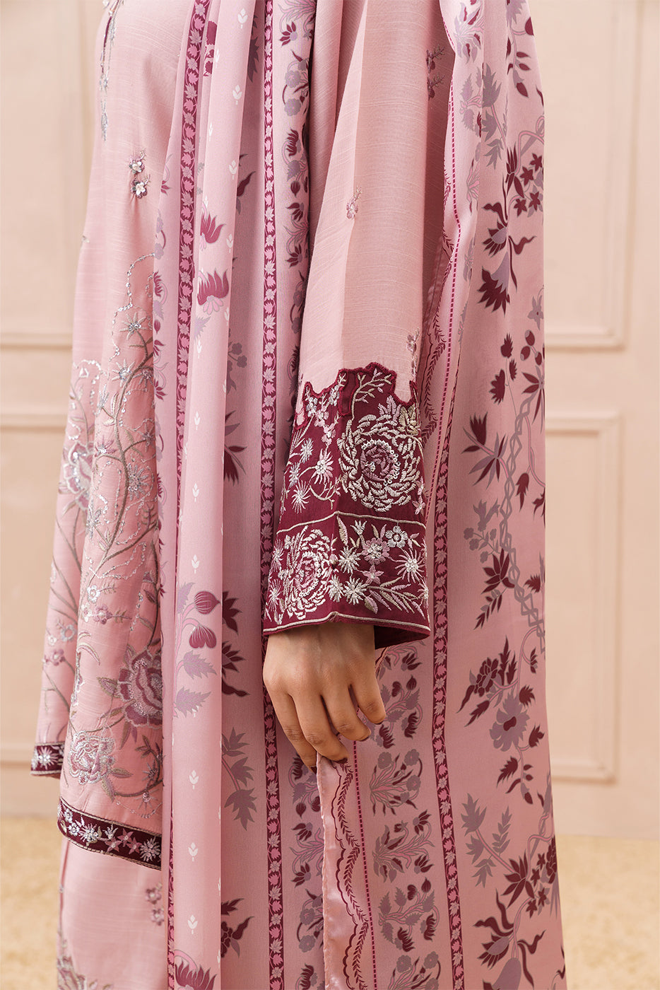 3 PIECE EMBROIDERED RAW SILK SUIT (LUXURY PRET)