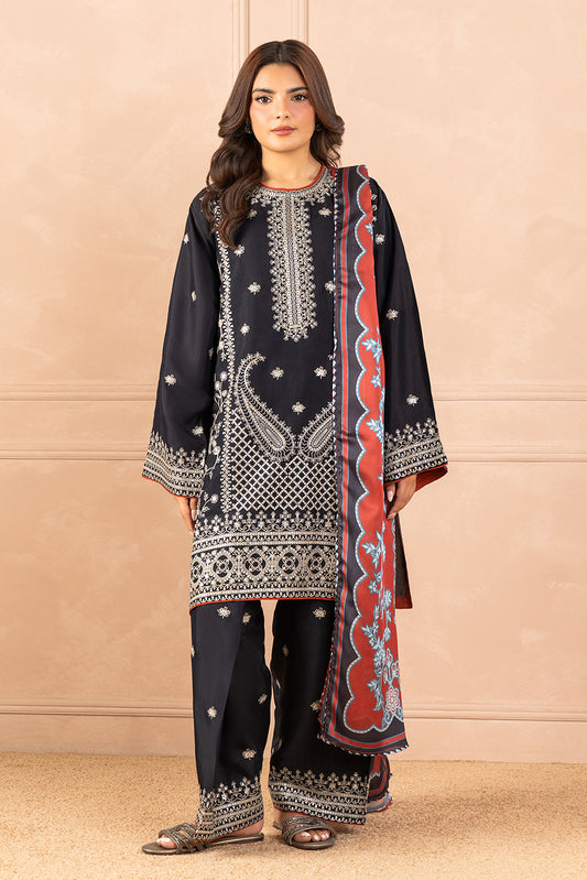 3 PIECE EMBROIDERED RAW SILK SUIT (LUXURY PRET)