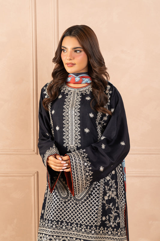 3 PIECE EMBROIDERED RAW SILK SUIT (LUXURY PRET)