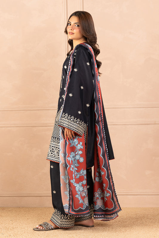 3 PIECE EMBROIDERED RAW SILK SUIT (LUXURY PRET)