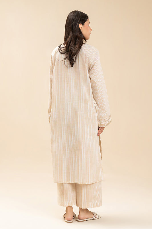 2 PIECE EMBROIDERED DOBBY SUIT (PRET)