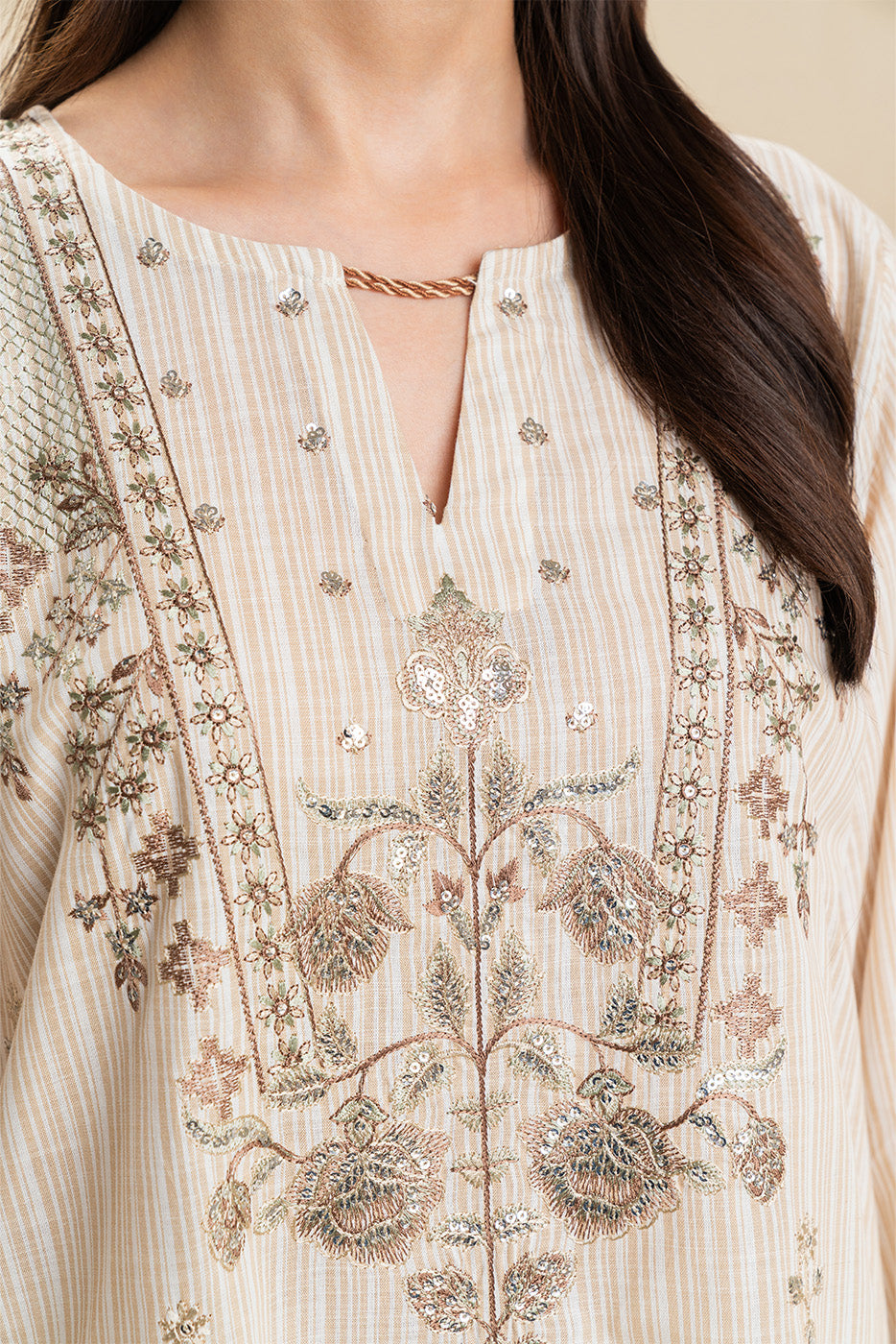 2 PIECE EMBROIDERED DOBBY SUIT (PRET)
