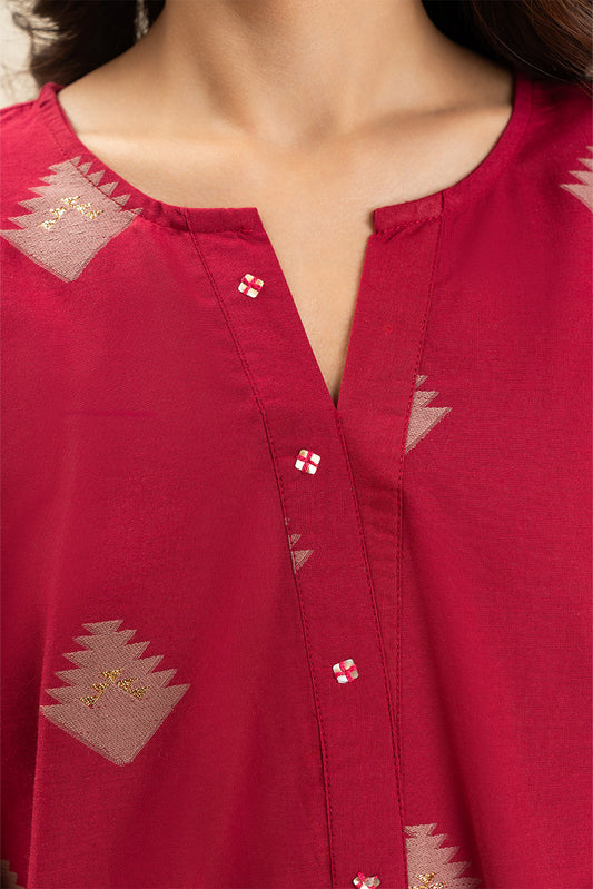 EMBROIDERED LUREX JACQUARD SHIRT (PRET)