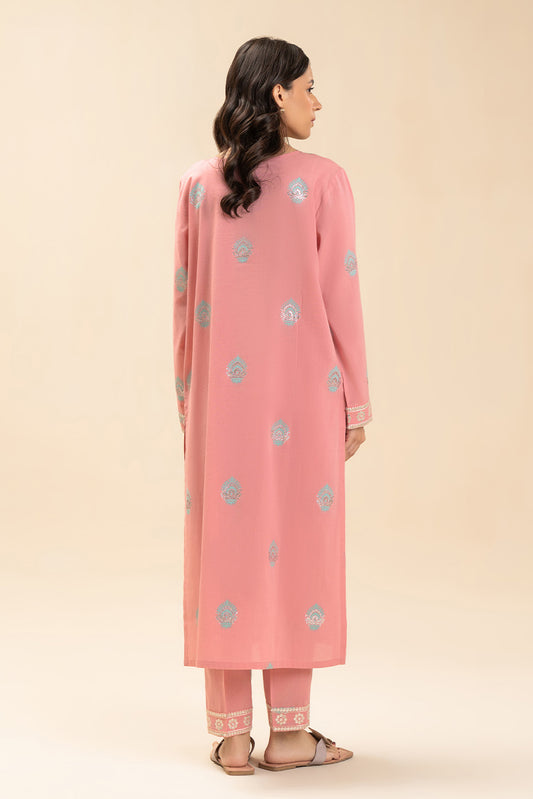 2 PIECE EMBROIDERED LUREX JACQUARD SUIT (PRET)