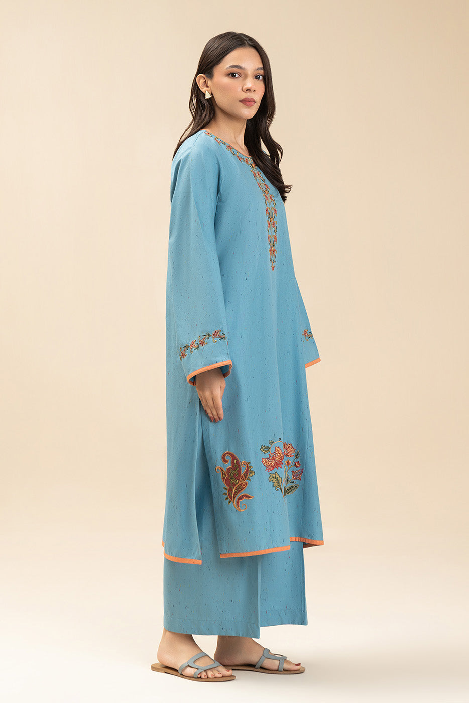 2 PIECE EMBROIDERED MULTI NEPS SUIT (PRET)